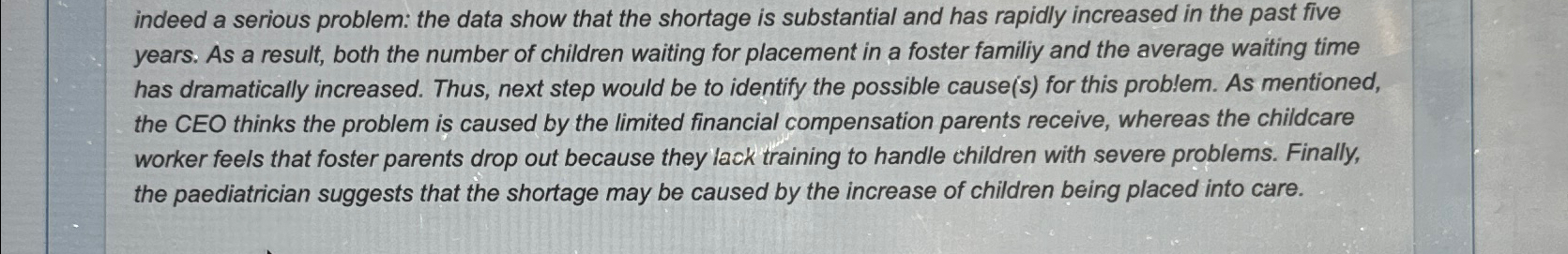  indeed a serious problem: the data show that the shortage is