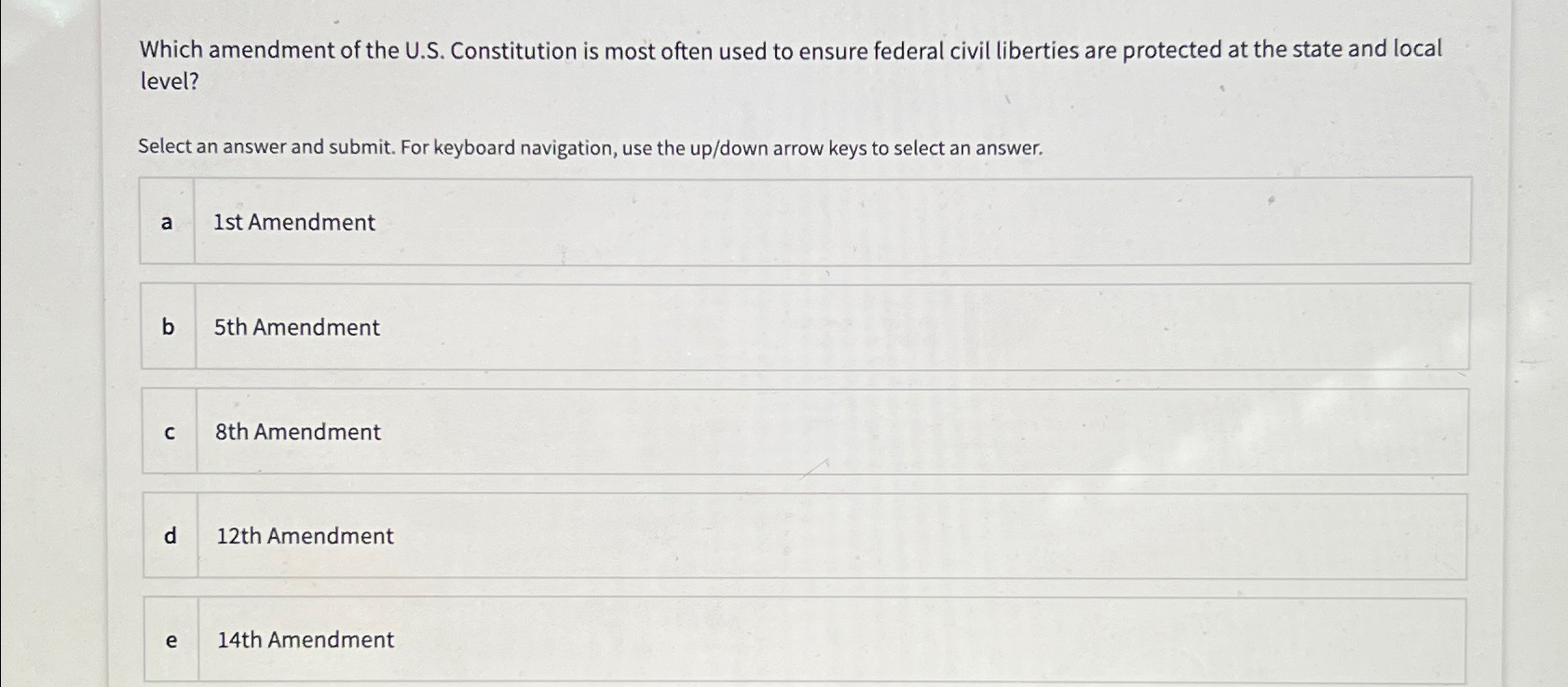  Which amendment of the U.S. Constitution is most often used to