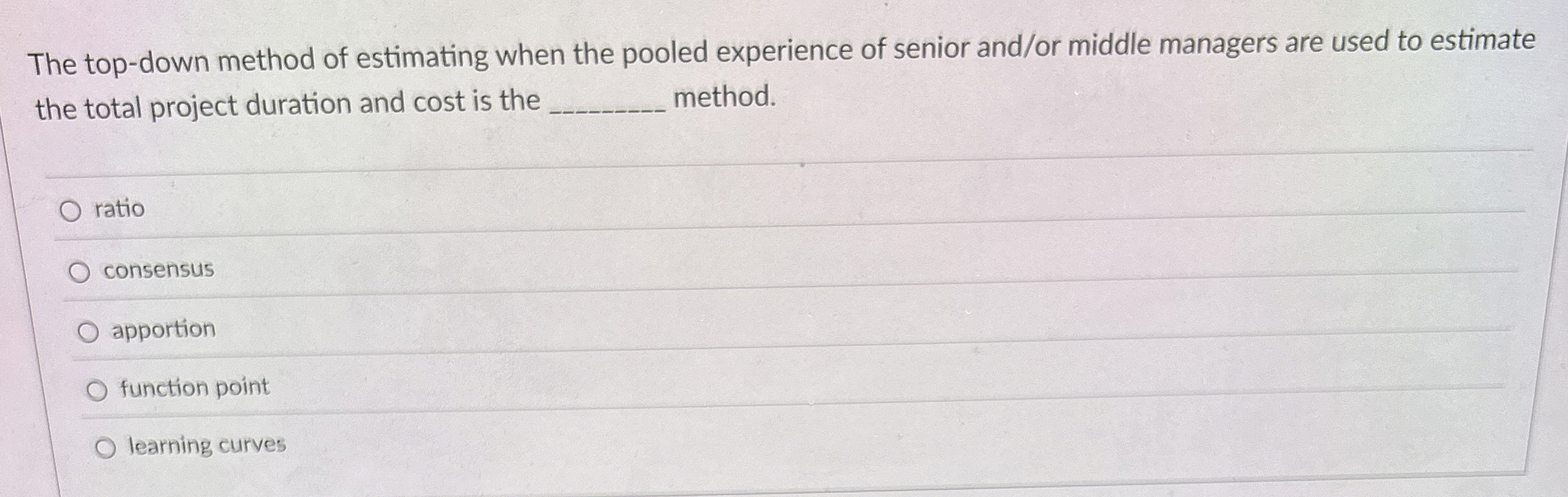  The top-down method of estimating when the pooled experience of senior
