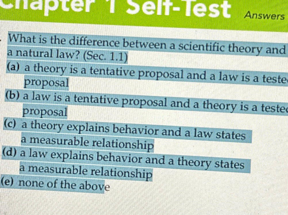  What is the difference between a scientific theory and a natural