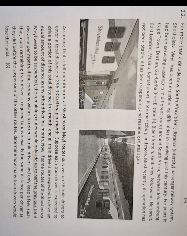  2.2. For more than a decade now, South Africa's long-distance (intercity)