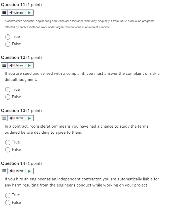  Question 11(1 point) A contractor's scientific, engineering and technical assistance work
