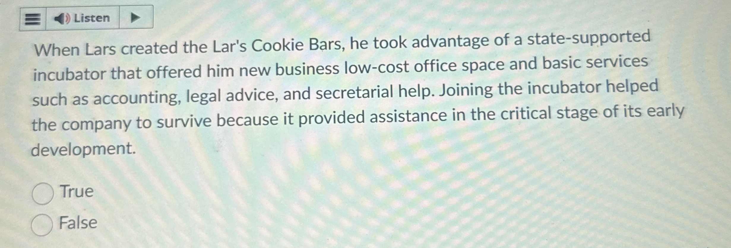  Listen When Lars created the Lar's Cookie Bars, he took advantage