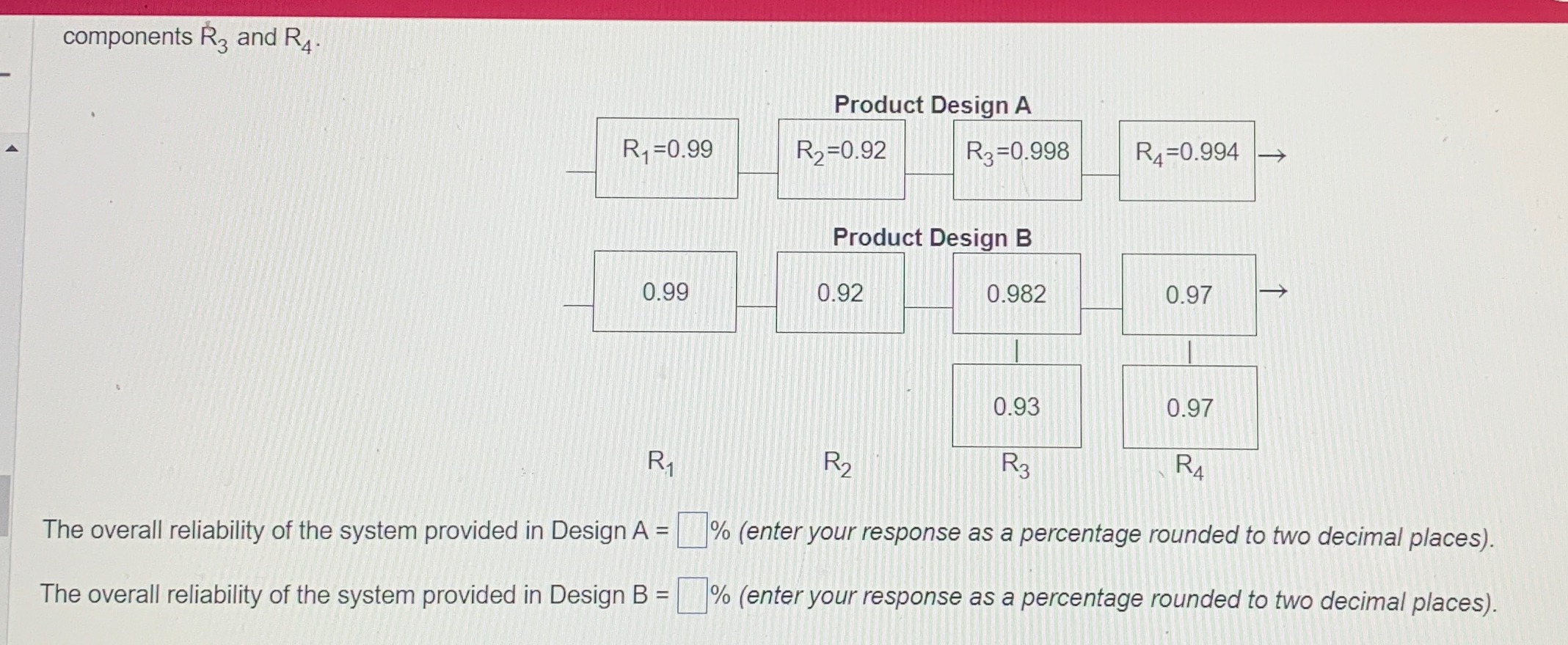  components R3 and R4. The overall reliability of the system provided