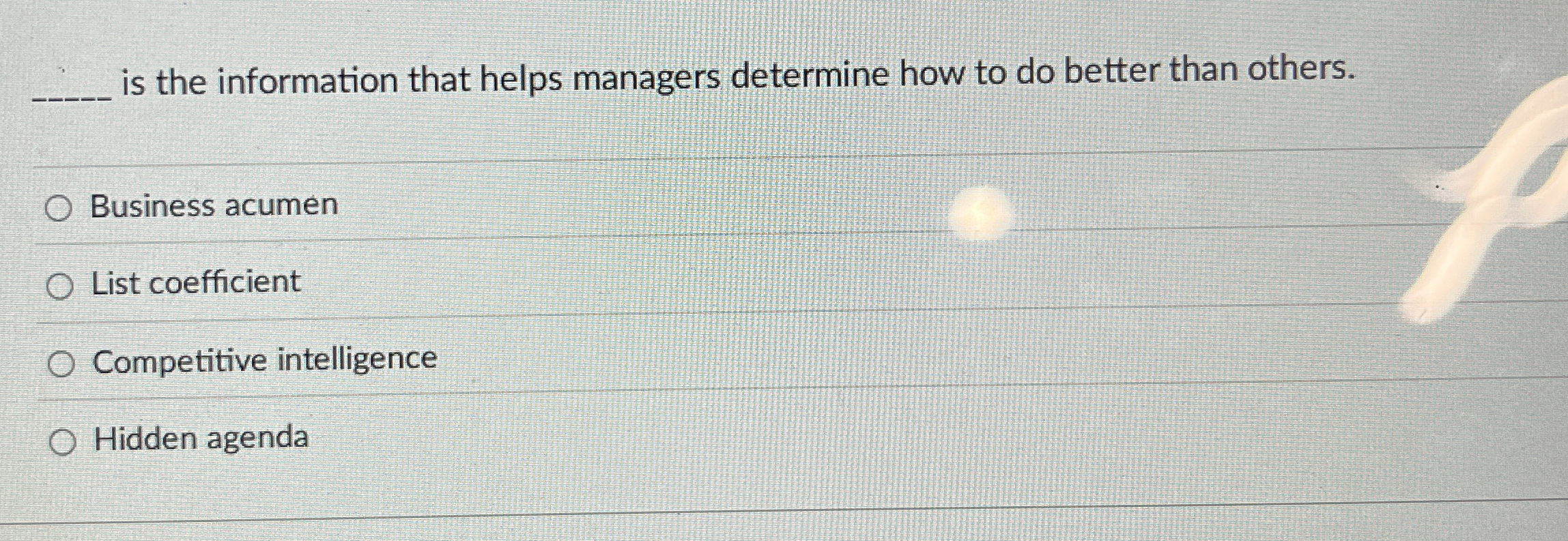  q, is the information that helps managers determine how to do