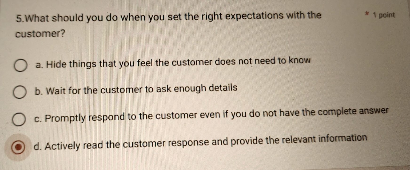  What should you do when you set the right expectations with