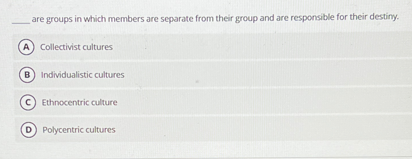  q, are groups in which members are separate from their group