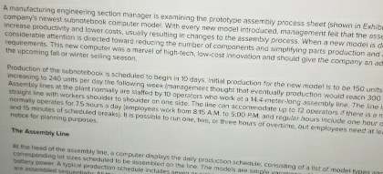  A manufacturing engineering section manager is examining the prototype assembly process