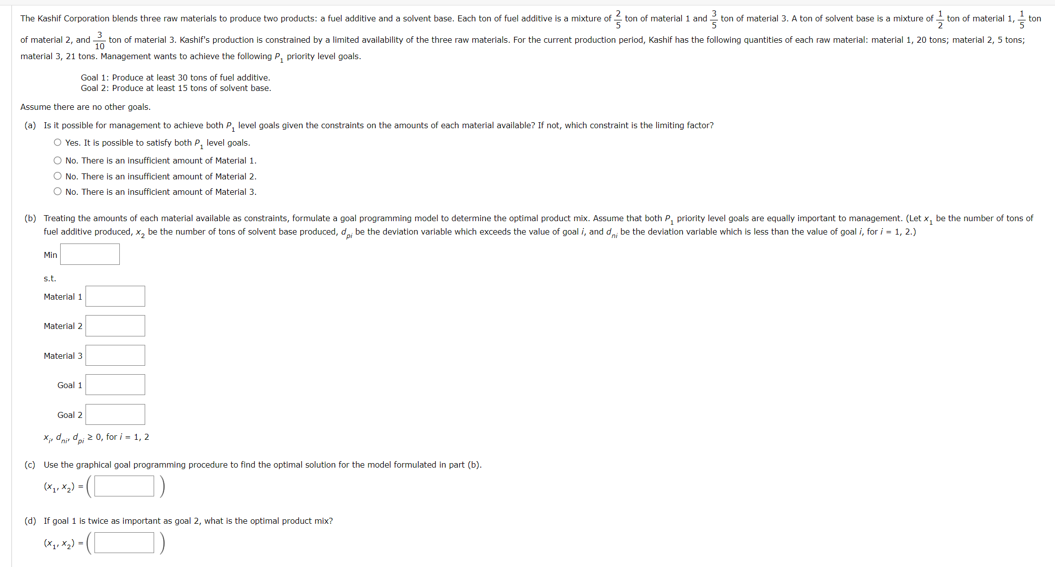  material 3,21 tons. Management wants to achieve the following P1 priority