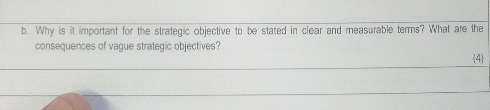  b. Why is it important for the strategic objective to be