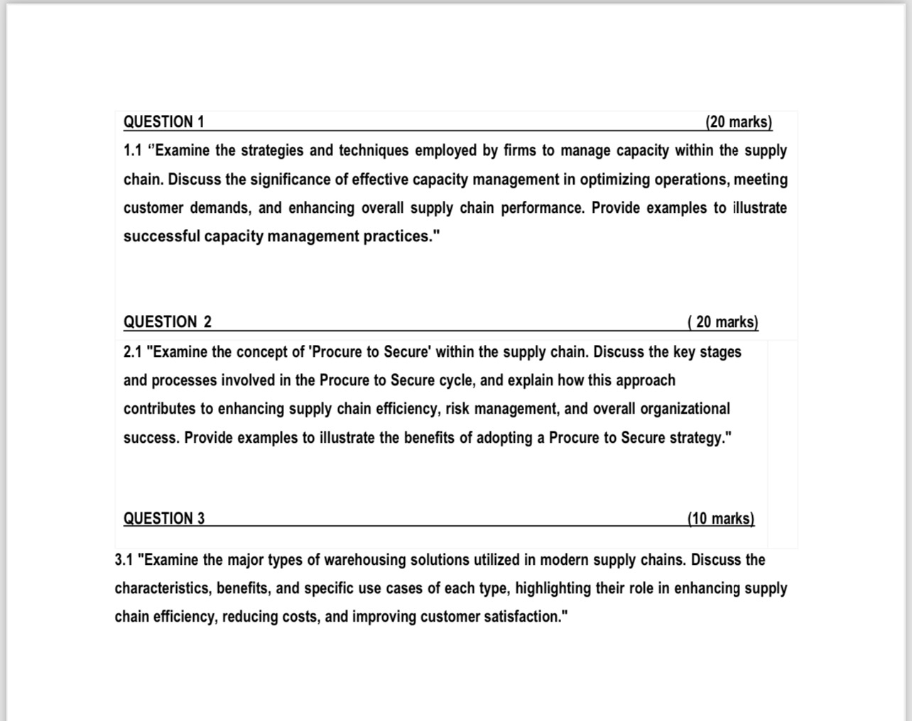  QUESTION 1 (20 marks) 1.1 "Examine the strategies and techniques employed