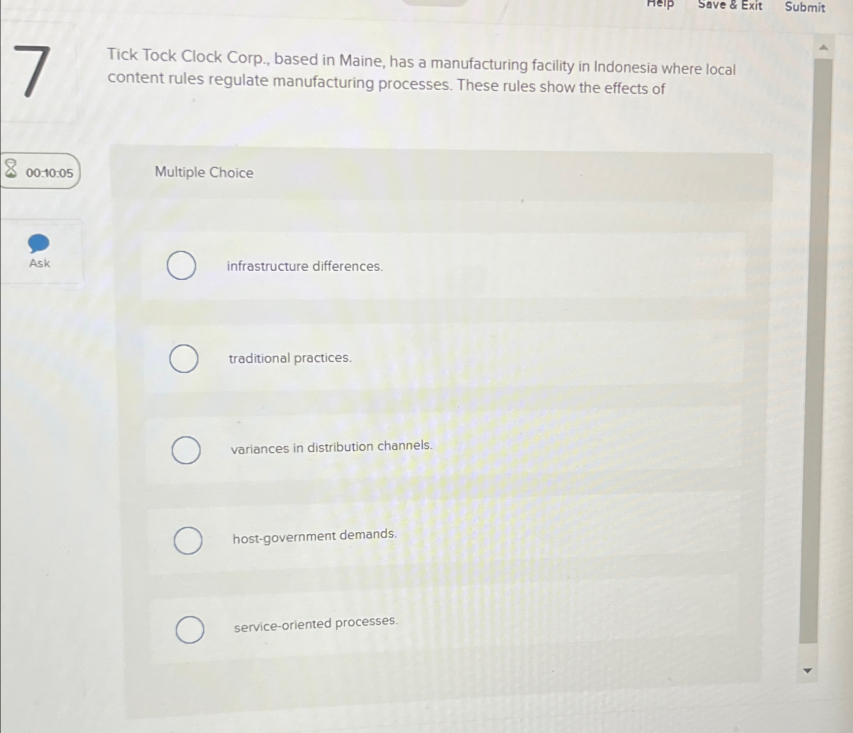  Save & Exit Submit Tick Tock Clock Corp., based in Maine,