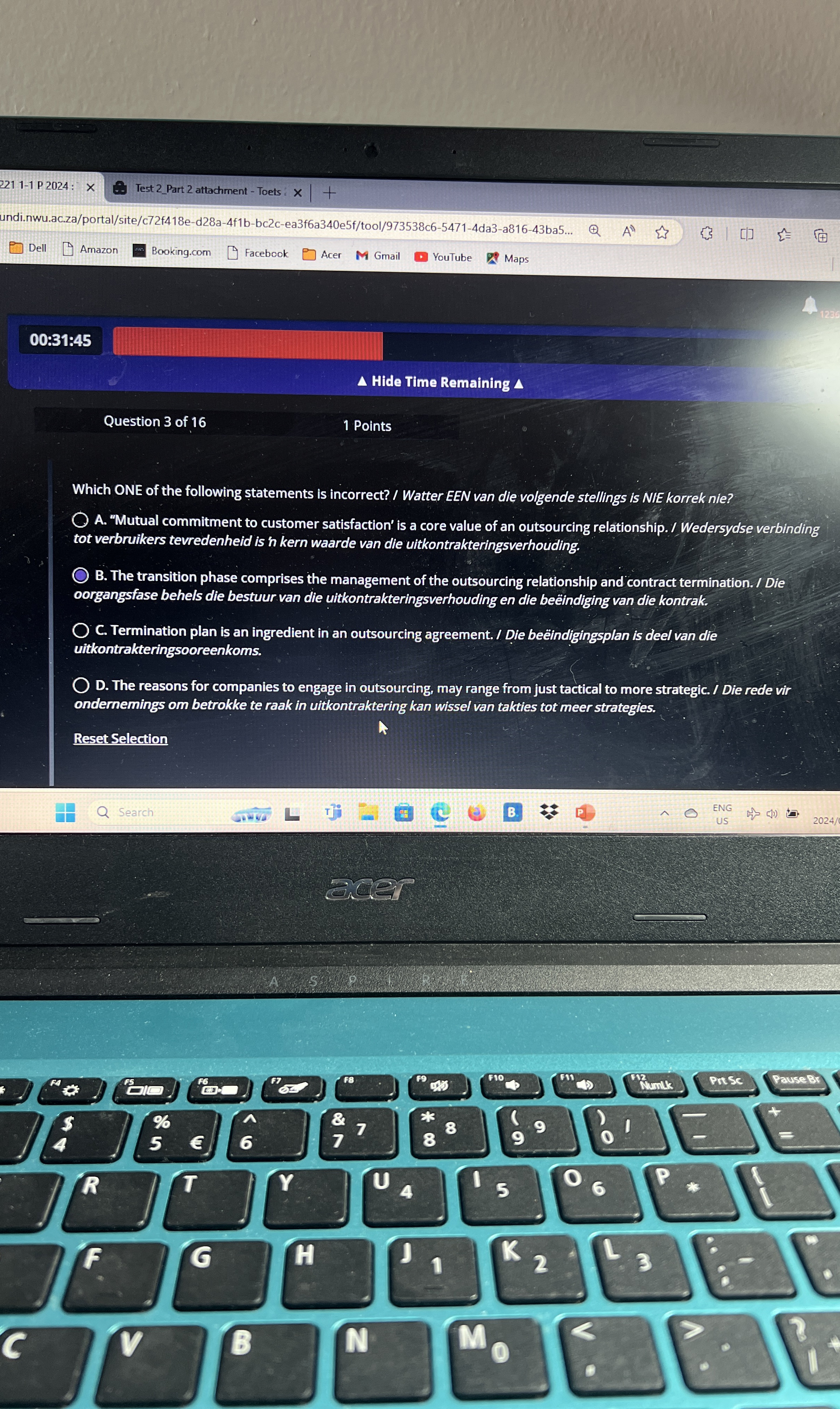  2211-1 P 2024 Test 2_Part 2 attachment - Toets undi.nwu.ac.za/portal/site/c72f418e-d28a-4f1b-bc2c-ea3f6a340e5f/tool/973538c6-5471-4da3-a816-43ba5... Dell