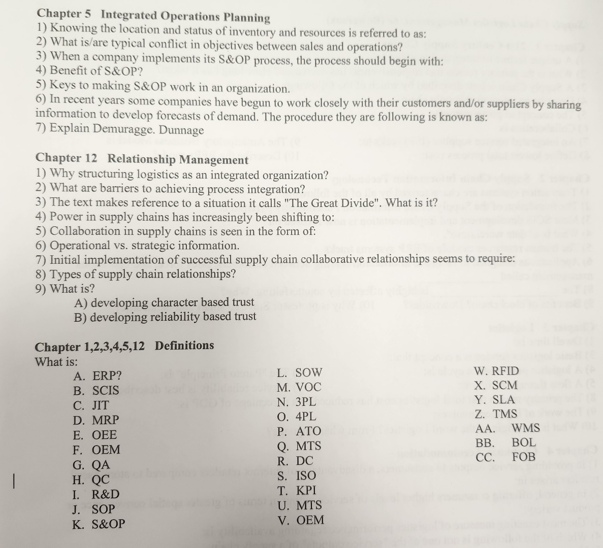  Chapter 5 Integrated Operations Planning Knowing the location and status of