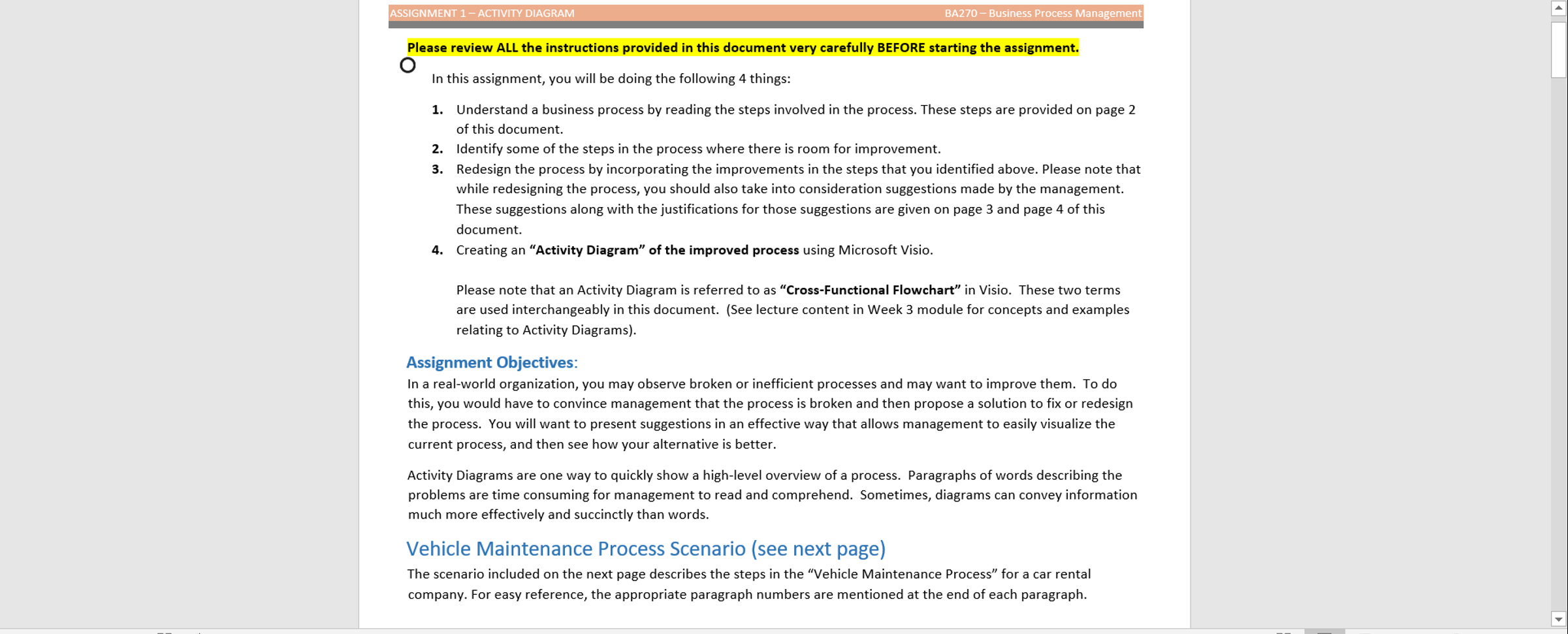  Please review ALL the instructions provided in this document very carefully