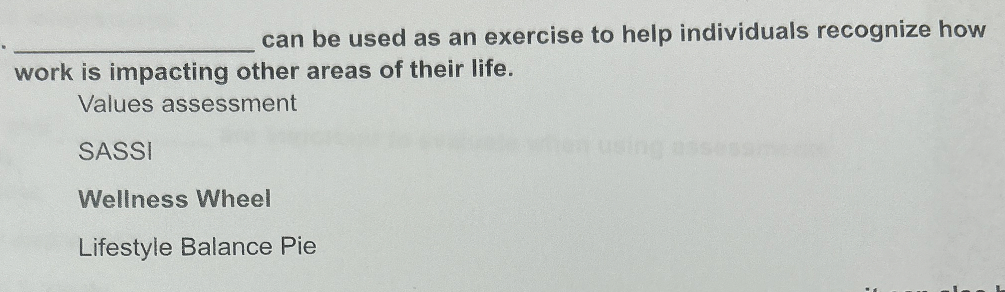  can be used as an exercise to help individuals recognize howwork