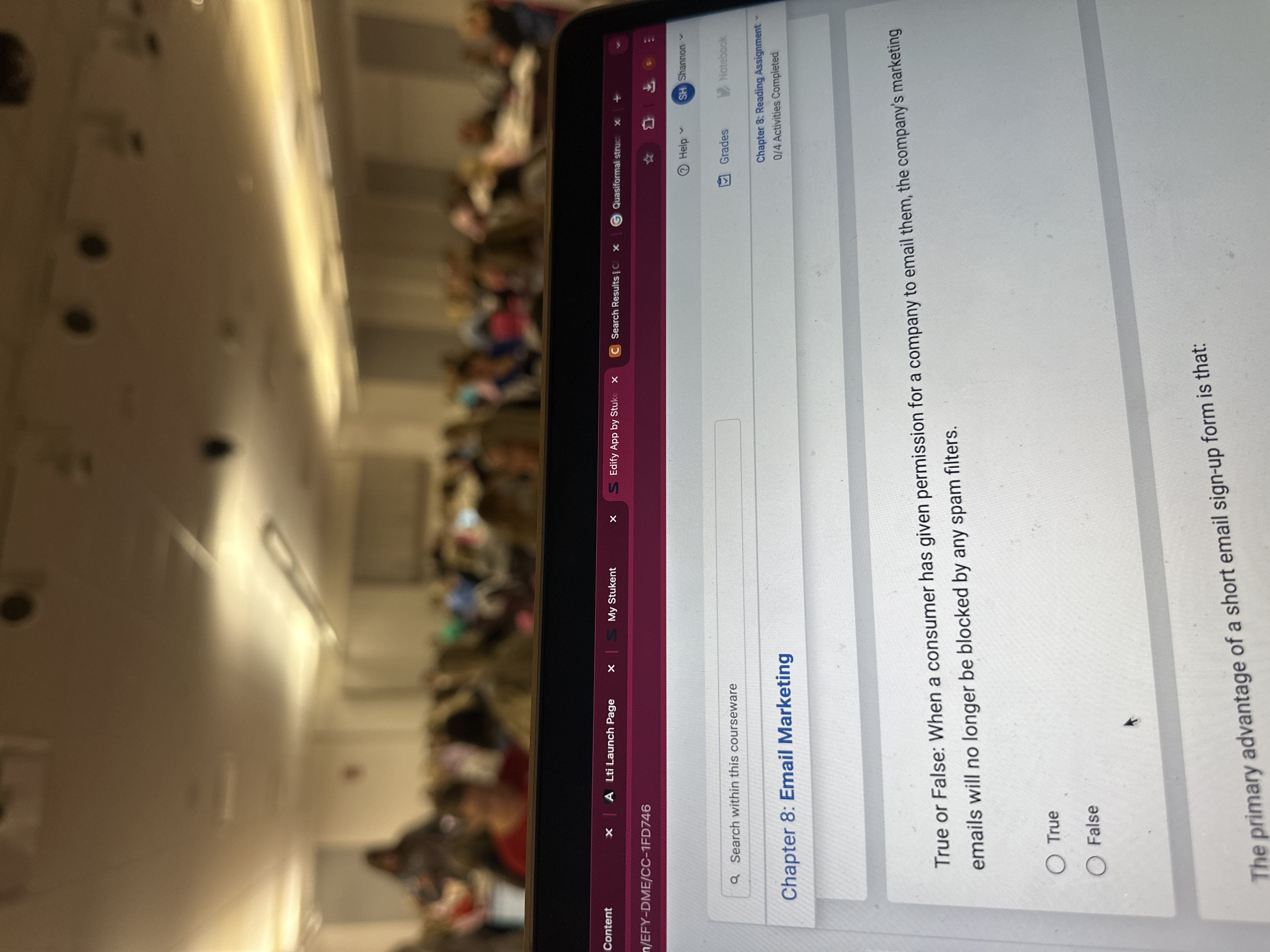  True or False: When a consumer has given permission for a