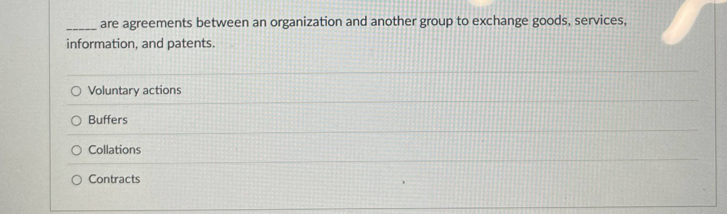  q, are agreements between an organization and another group to exchange