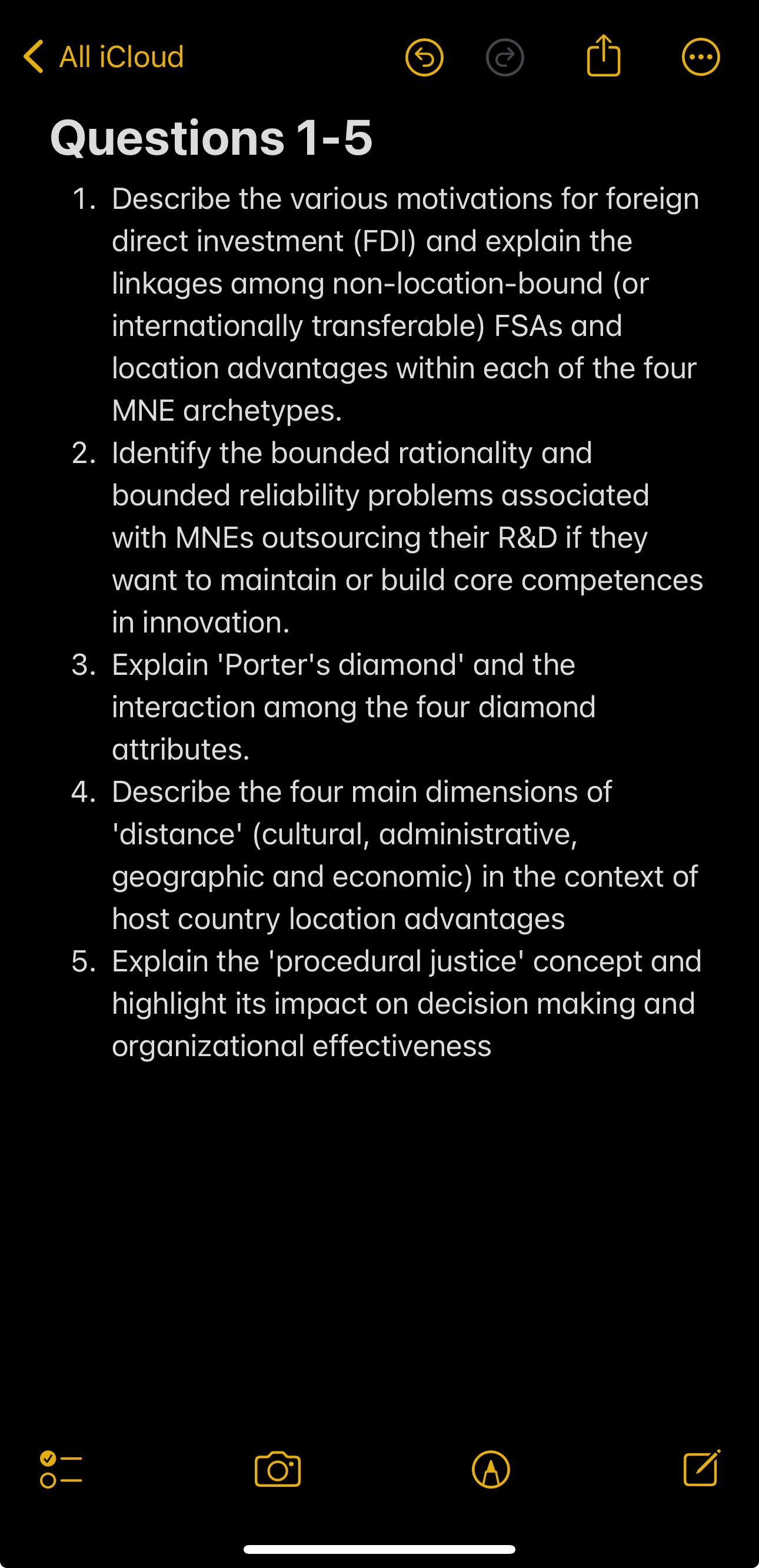  All iCloud (9) ( uarr Questions 1-5 Describe the various motivations