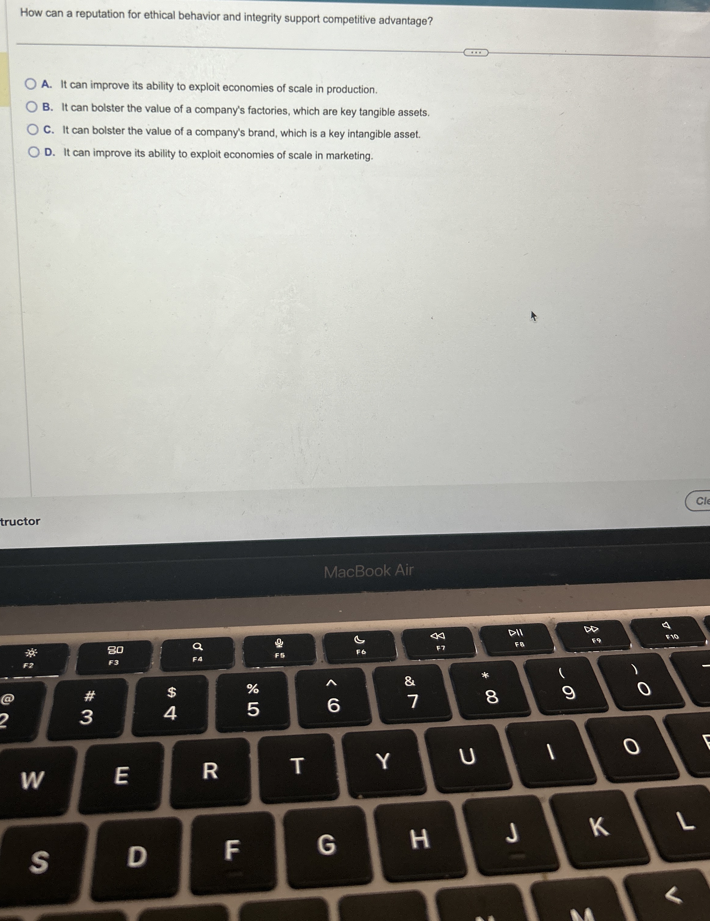  How can a reputation for ethical behavior and integrity support competitive