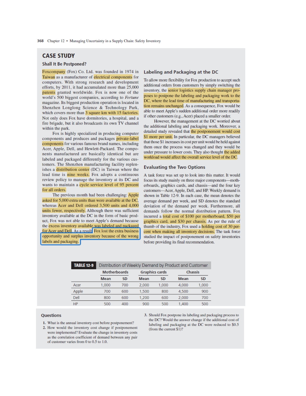  Please solve the attached questionCASE STUDY Shall It Be Postponed? Foxcompany