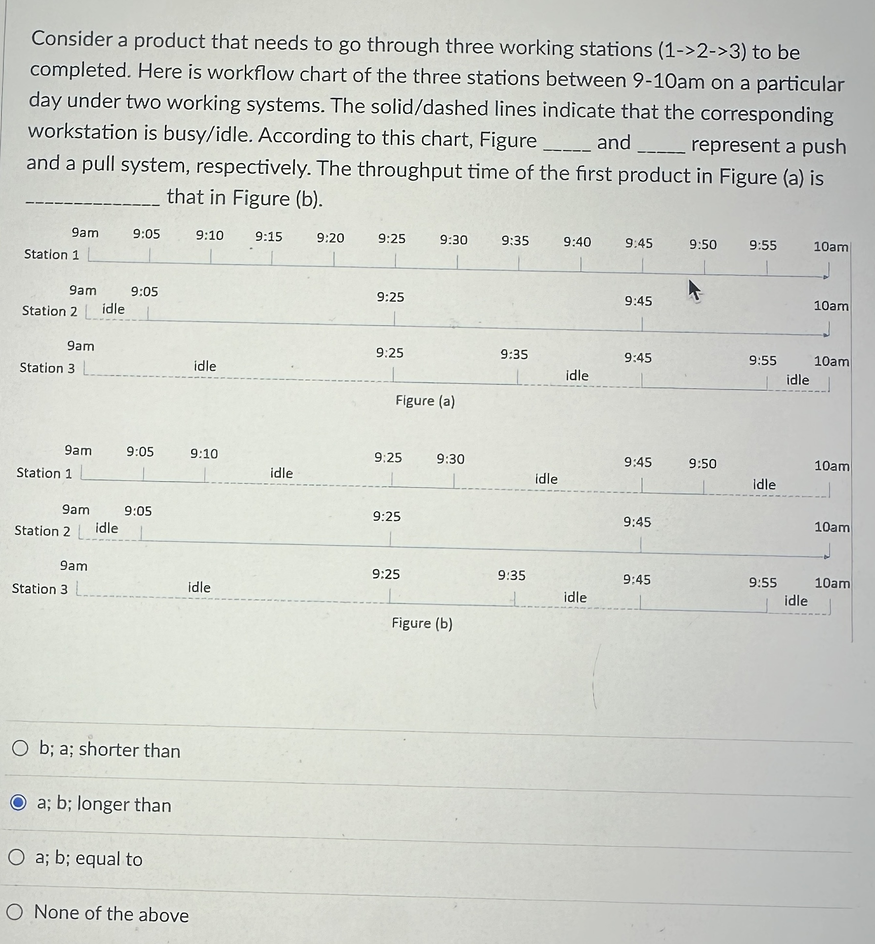  Consider a product that needs to go through three working stations