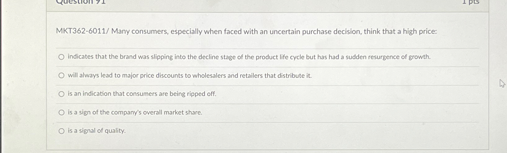  MKT362-6011/ Many consumers, especially when faced with an uncertain purchase decision,