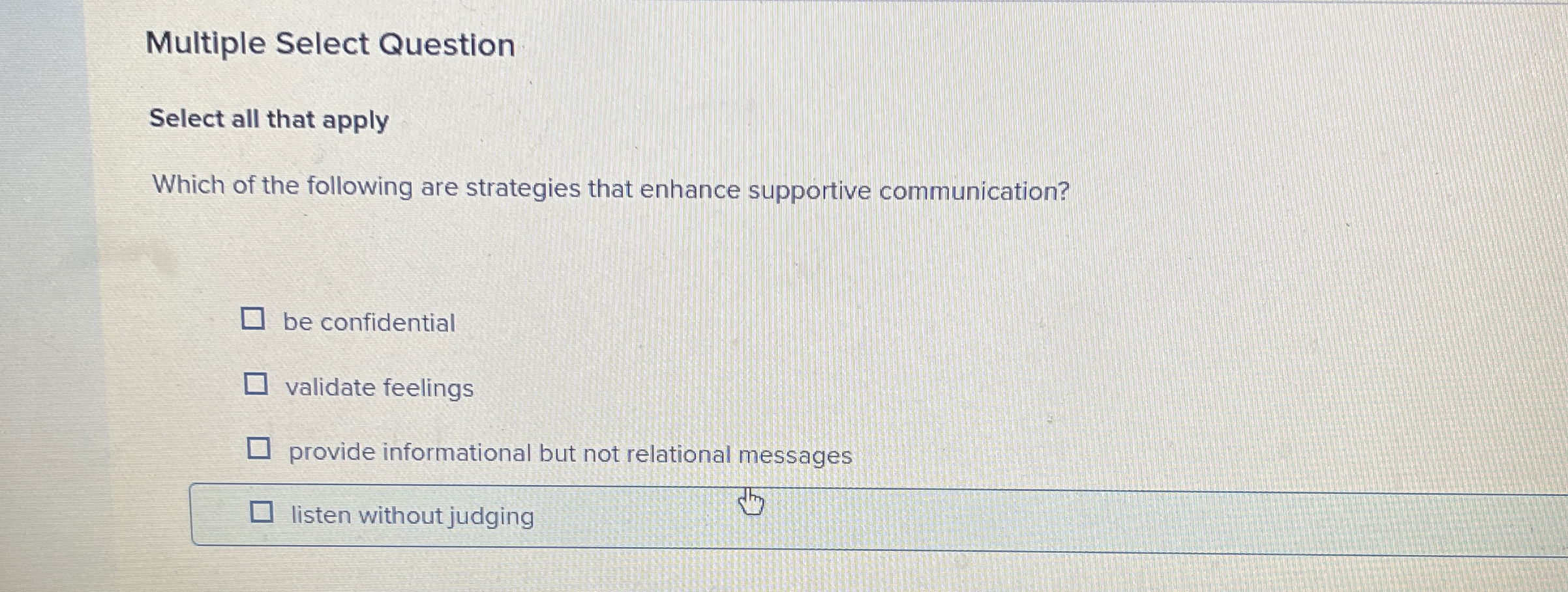  Multiple Select Question Select all that apply Which of the following