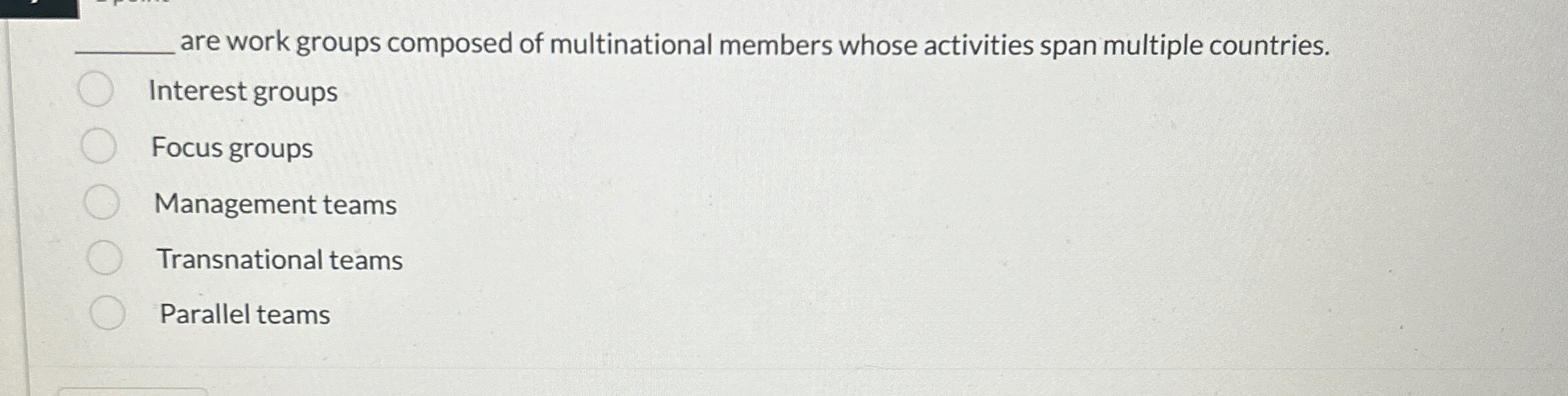  q, are work groups composed of multinational members whose activities span