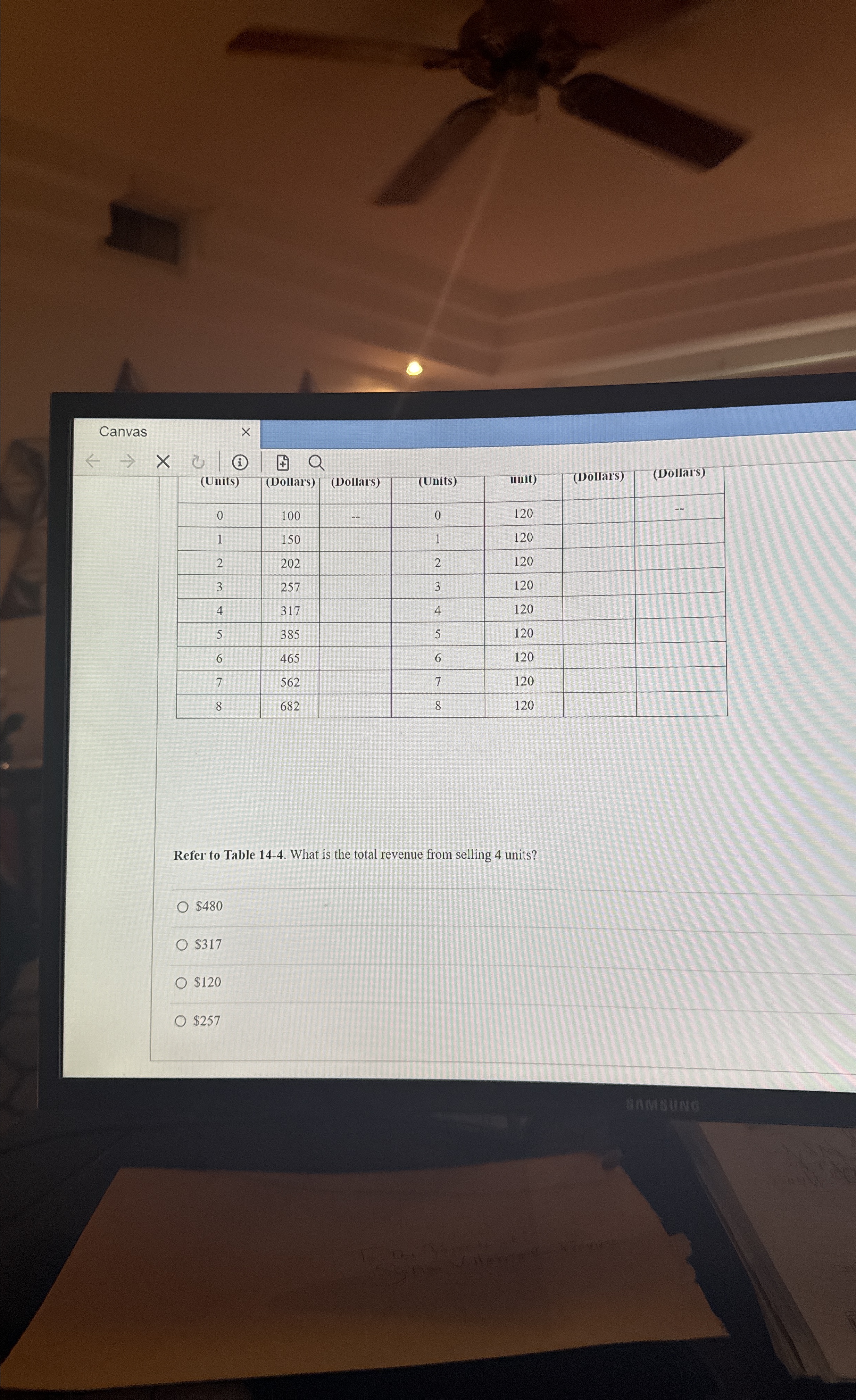  Refer to Table 14-4. What is the total revenue from selling