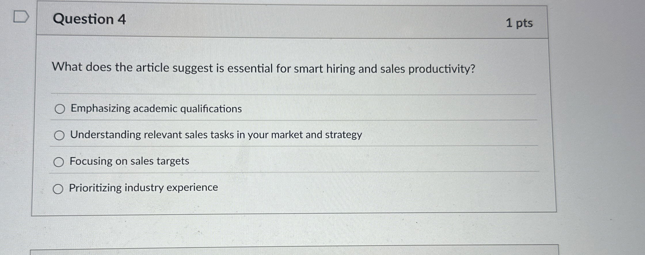  Question 4 1 pts What does the article suggest is essential