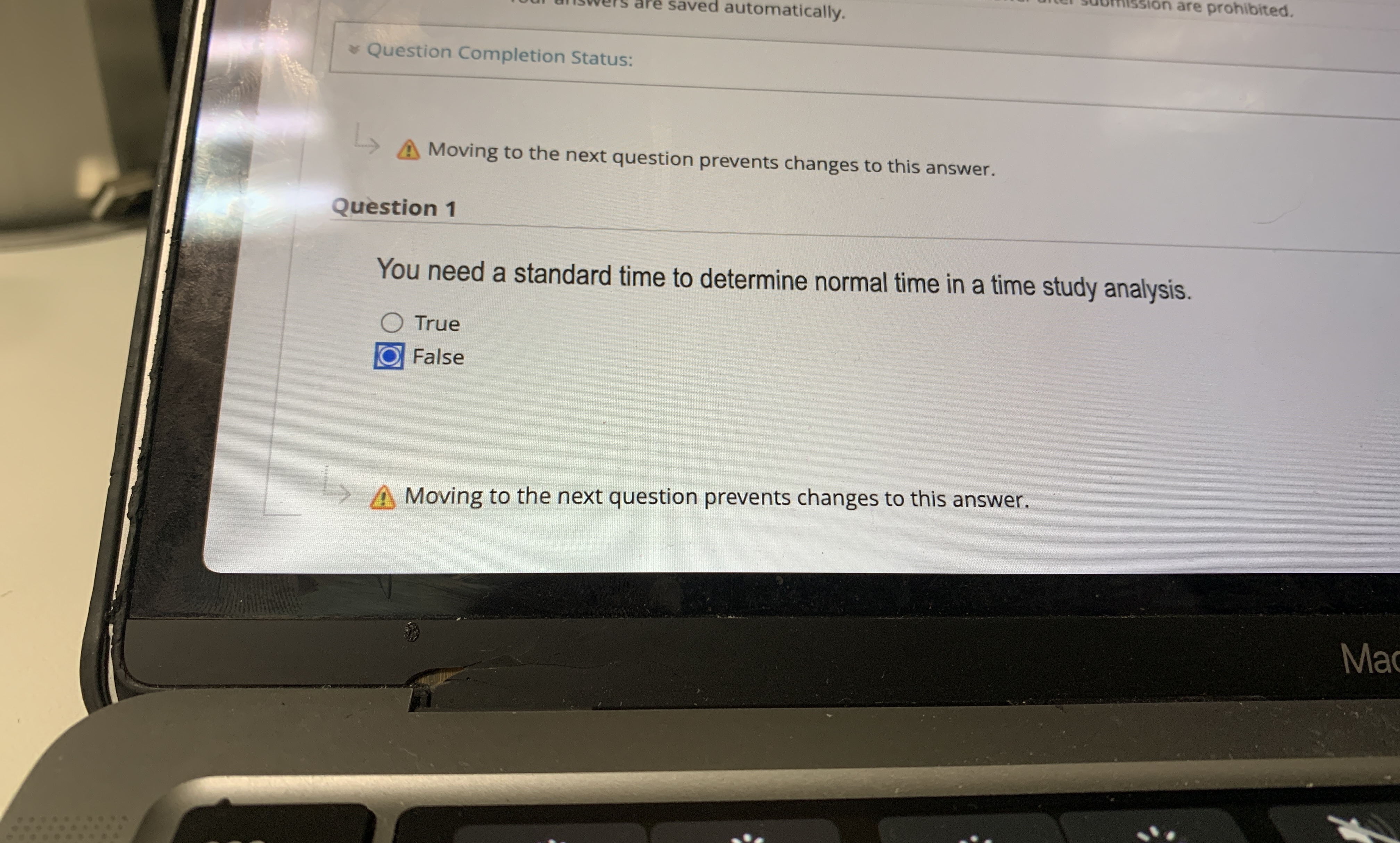  diswers are saved automatically. Question Completion Status: Moving to the next