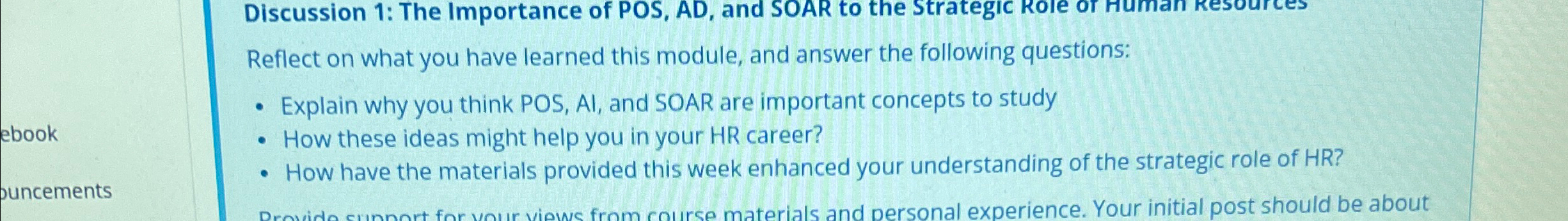  Reflect on what you have learned this module, and answer the