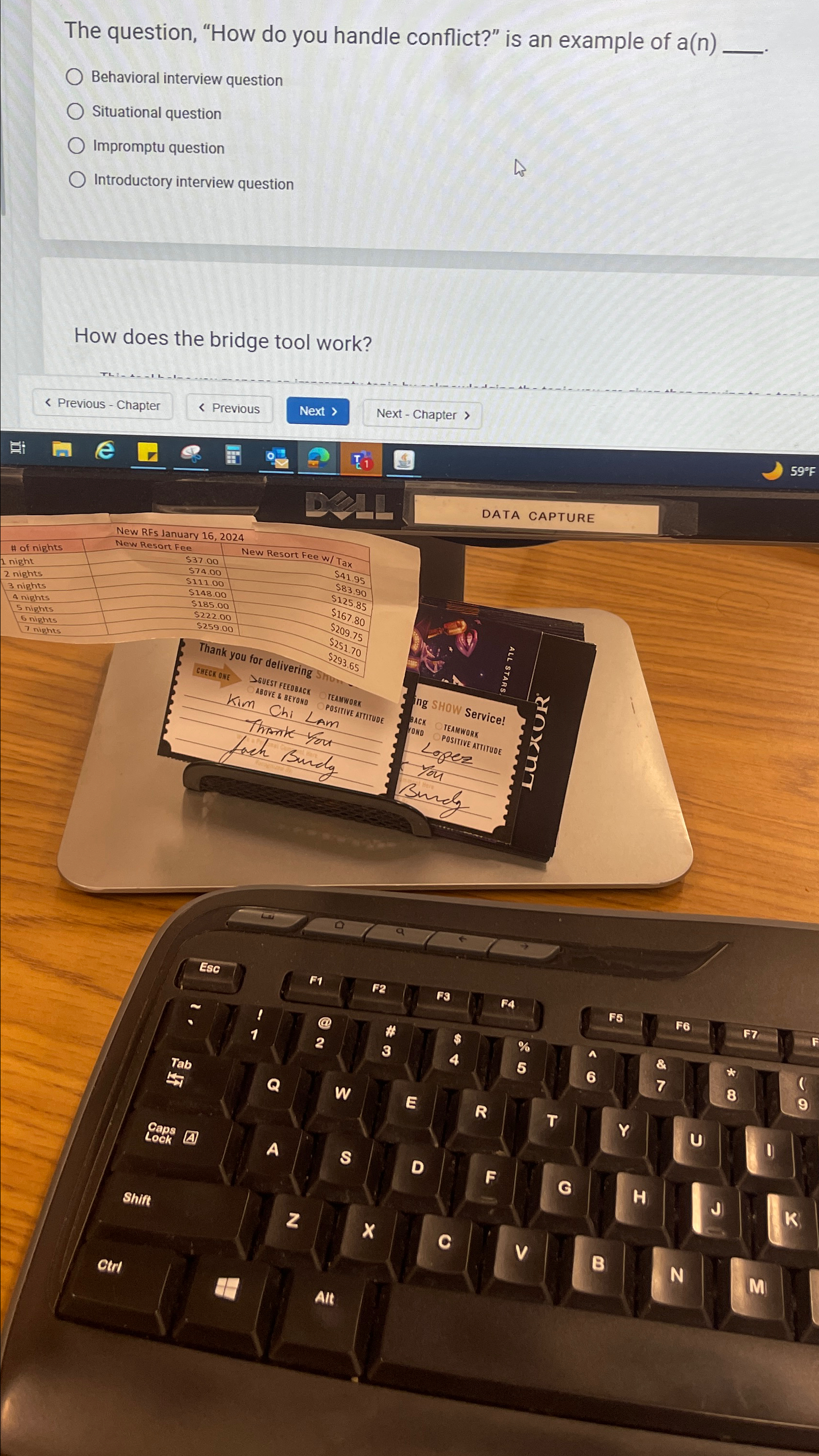  The question, "How do you handle conflict?" is an example of