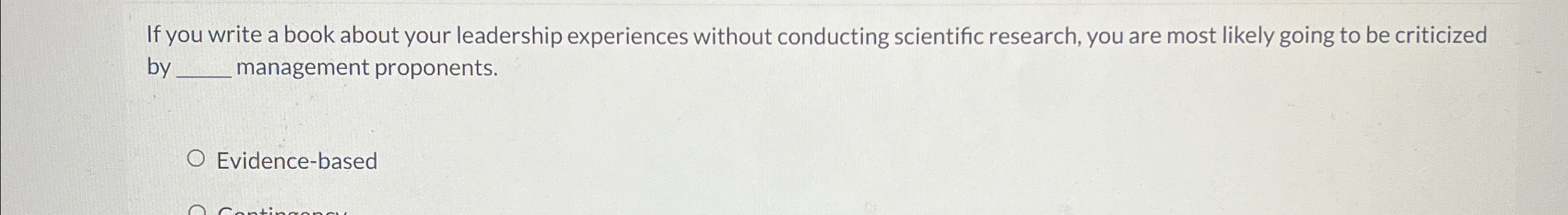  If you write a book about your leadership experiences without conducting