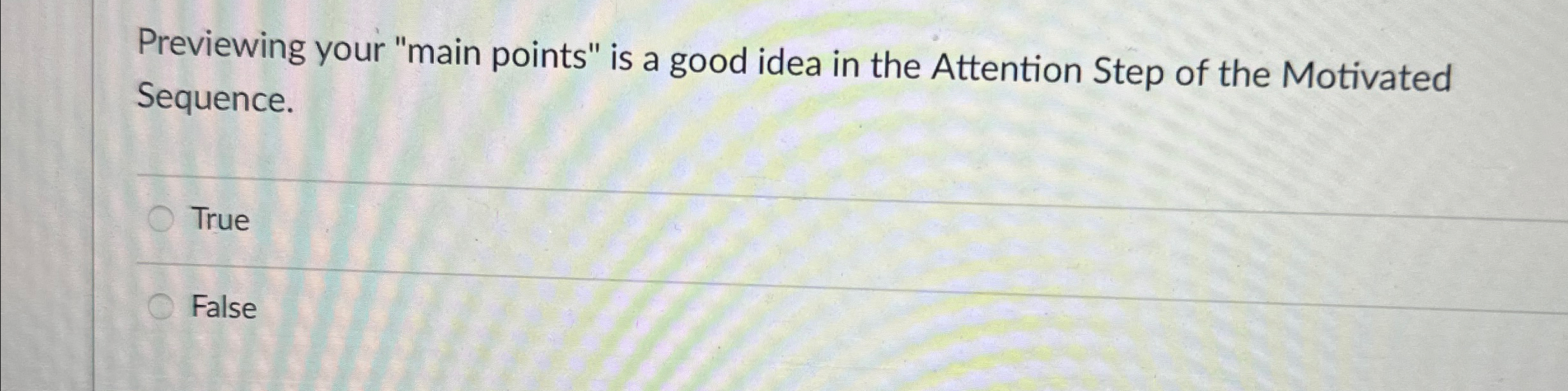  Previewing your "main points" is a good idea in the Attention