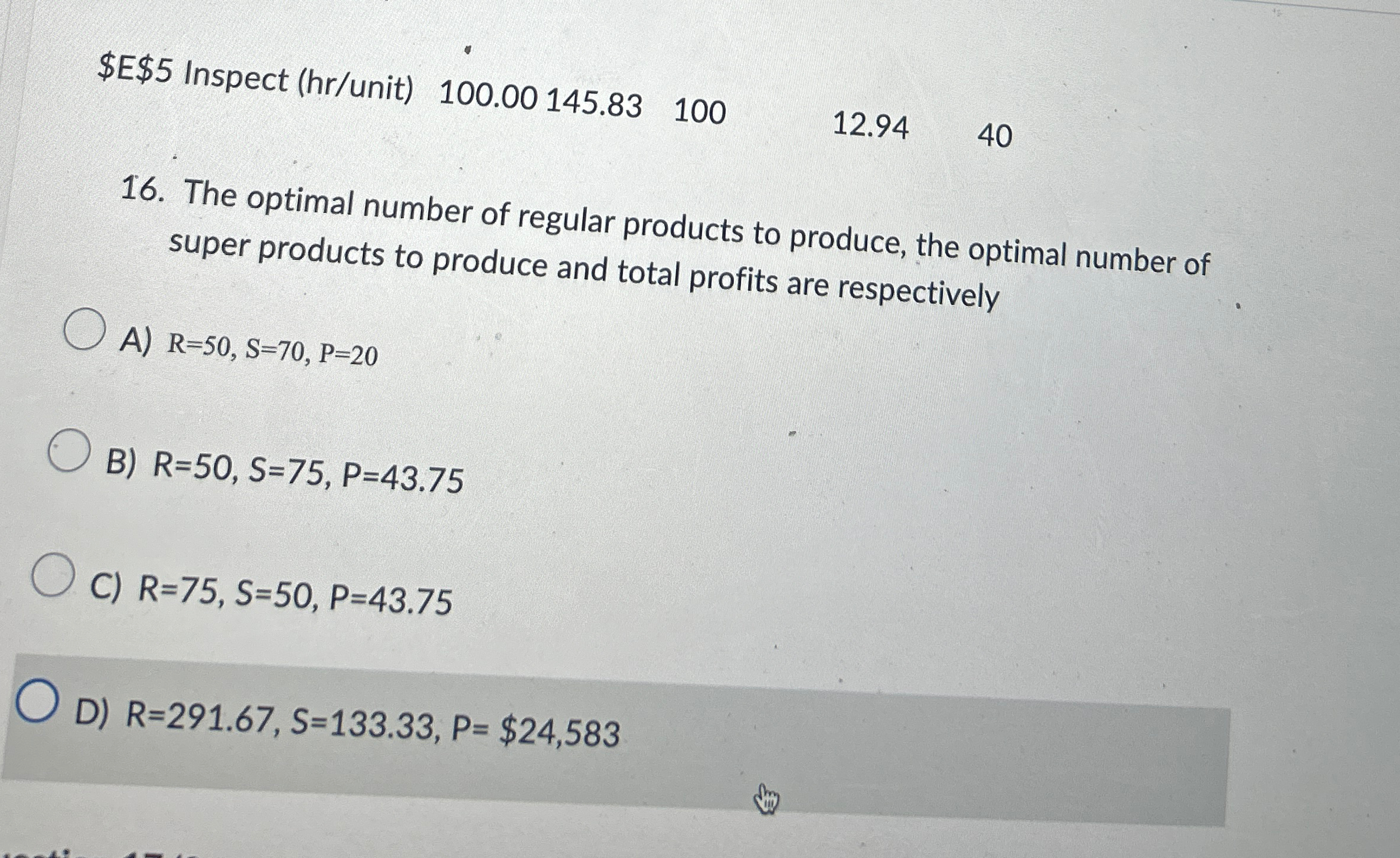  0:37:26 elaps Consider the following linear program, which maximizes profit for