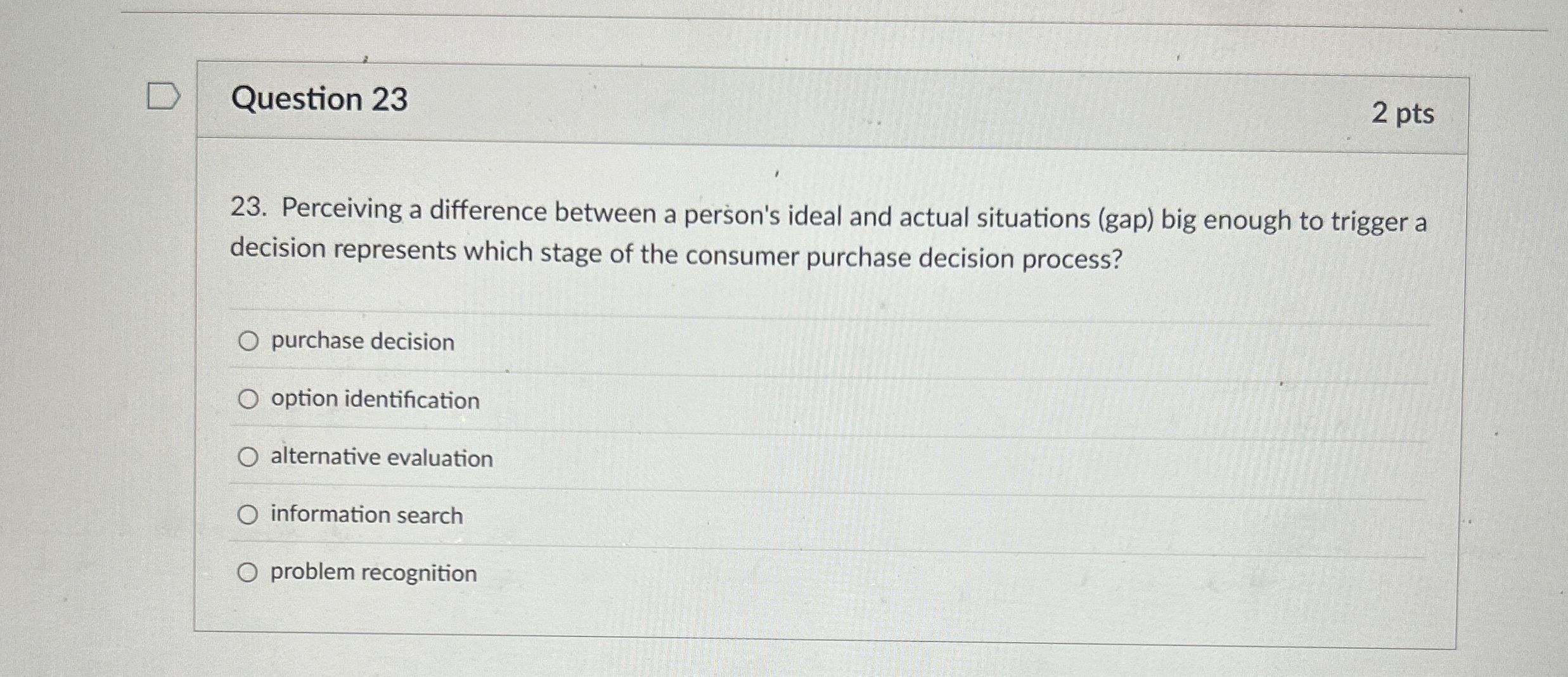  Question 23 Perceiving a difference between a person's ideal and actual