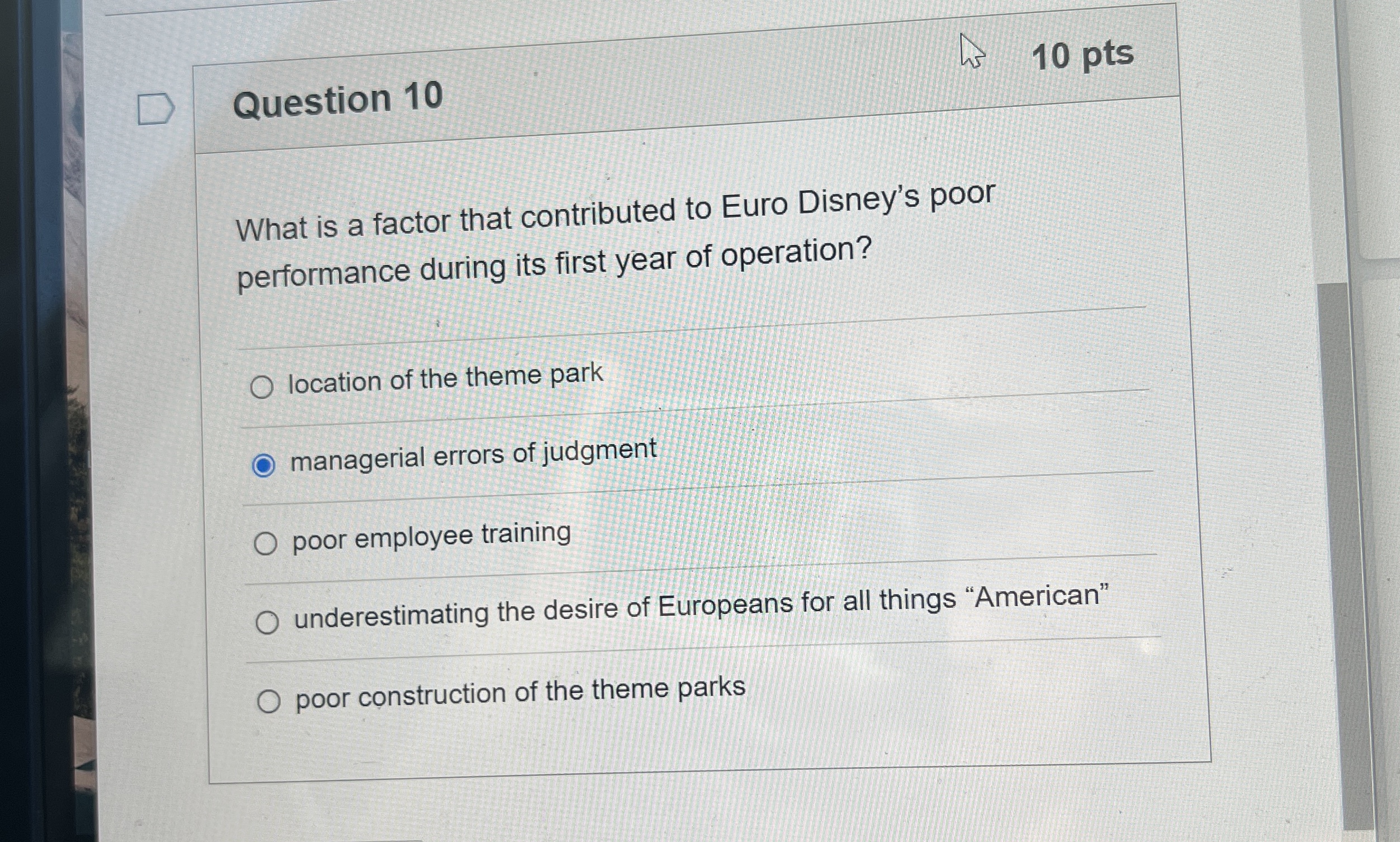  10 ptsQuestion 10 What is a factor that contributed to Euro