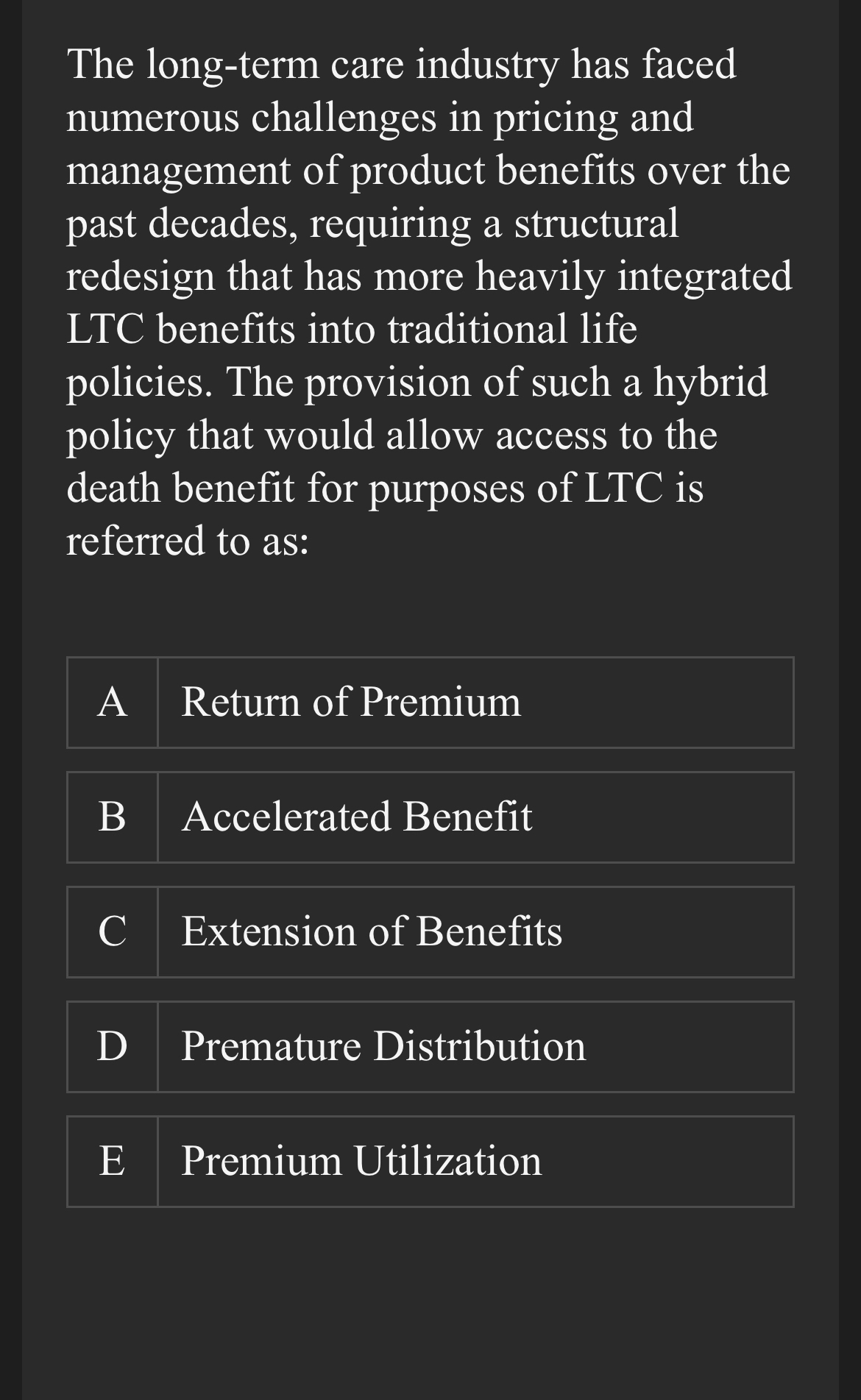  The long-term care industry has faced numerous challenges in pricing and