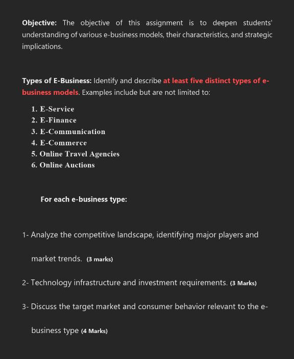  Objective: The objective of this assignment is to deepen students' understanding