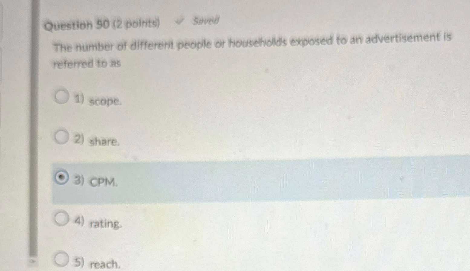  Question 50(2 poinits) Served The Armiber af different docople of households