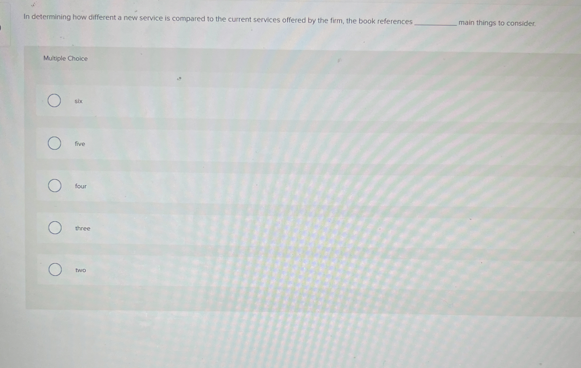  In determining how different a new service is compared to the