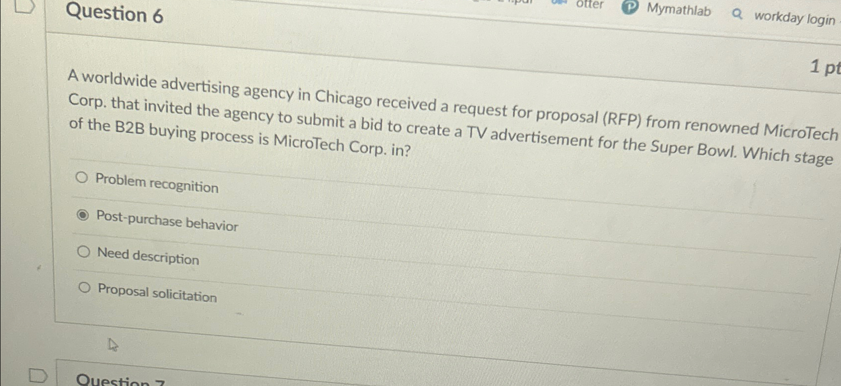  Question 6 Mymathlab a workday login 1p A worldwide advertising agency