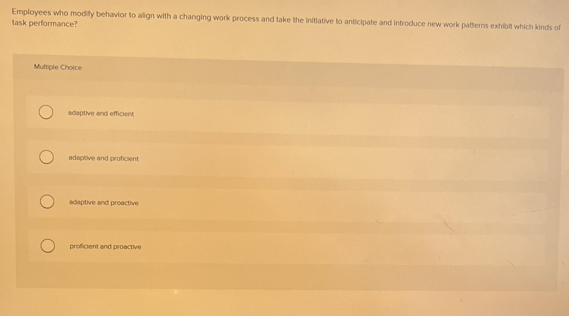  Employees who modify behavior to align with a changing work process