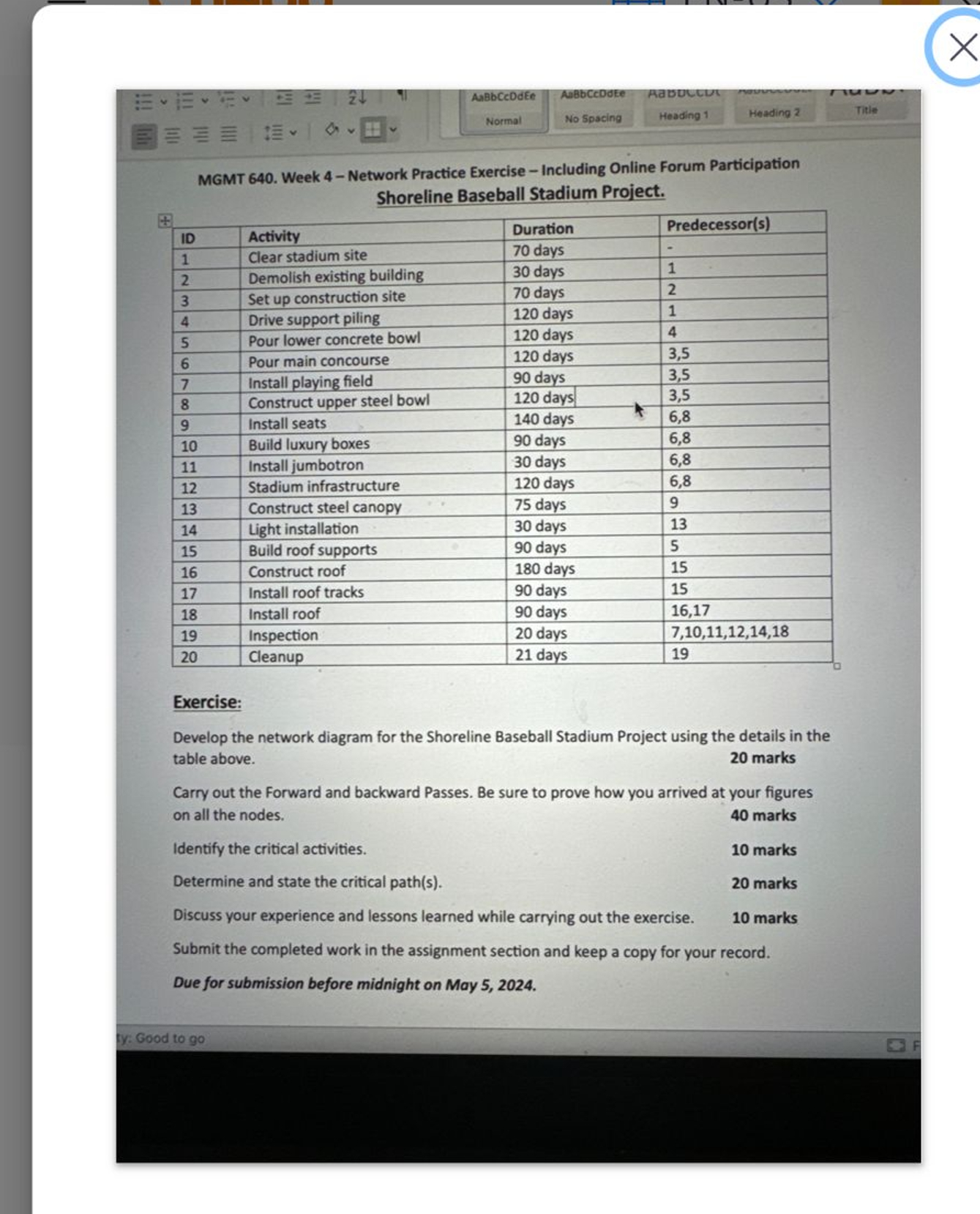  MGMT 640. Week 4 Network Practice Exercise Including Online Forum Participation