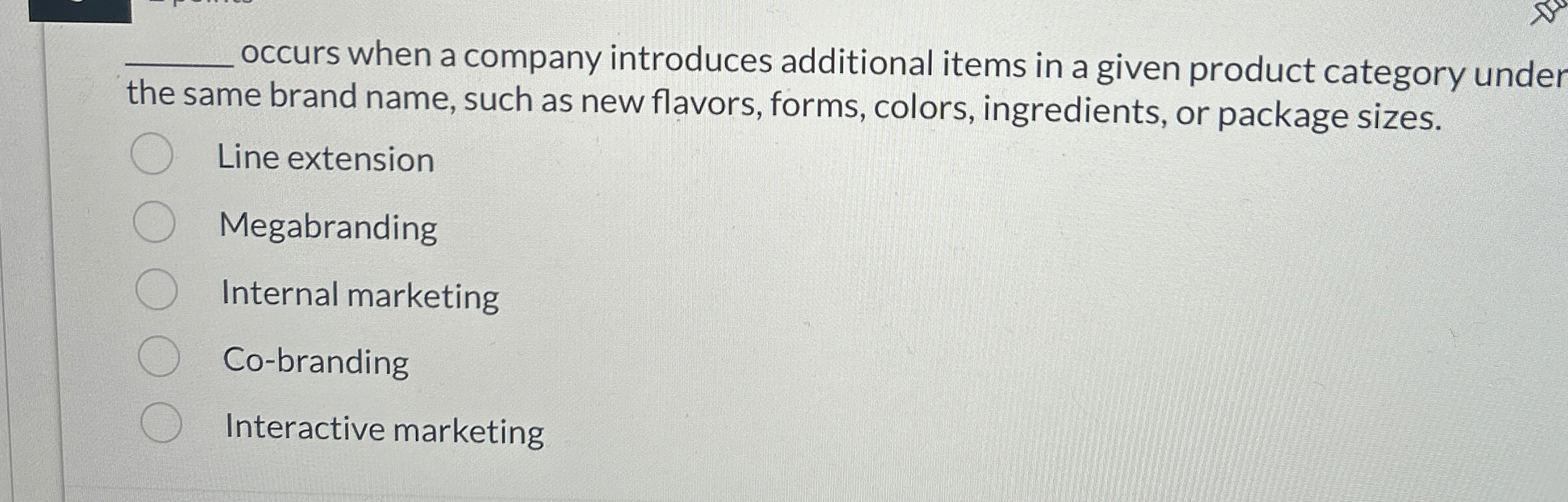  occurs when a company introduces additional items in a given product