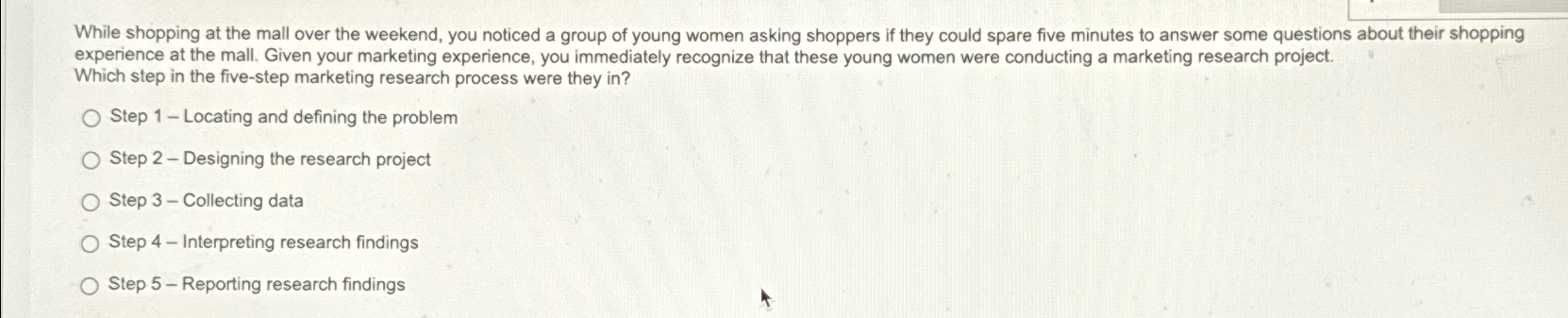  While shopping at the mall over the weekend, you noticed a