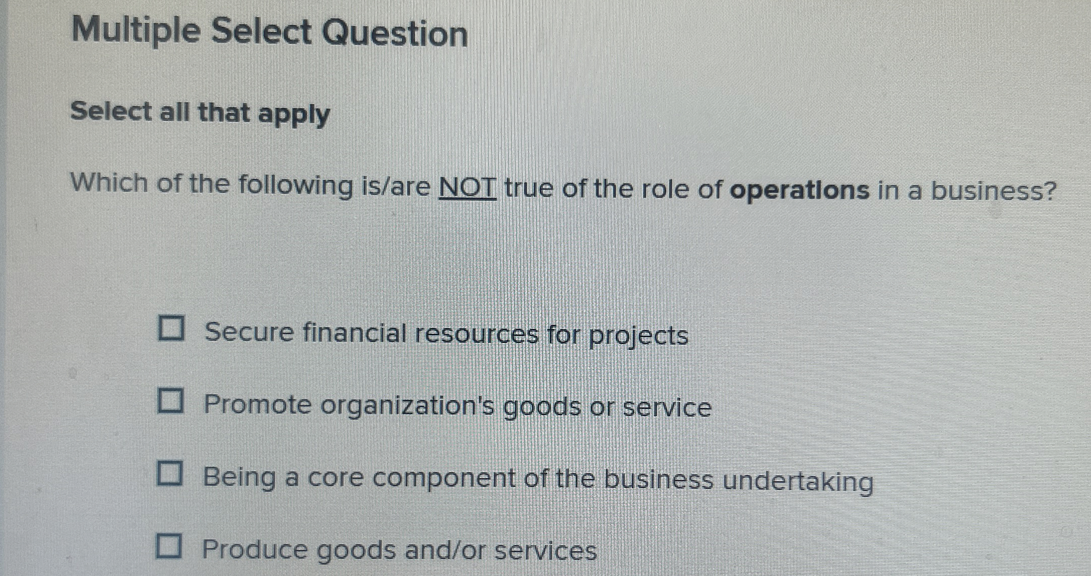  Multiple Select Question Select all that apply Which of the following