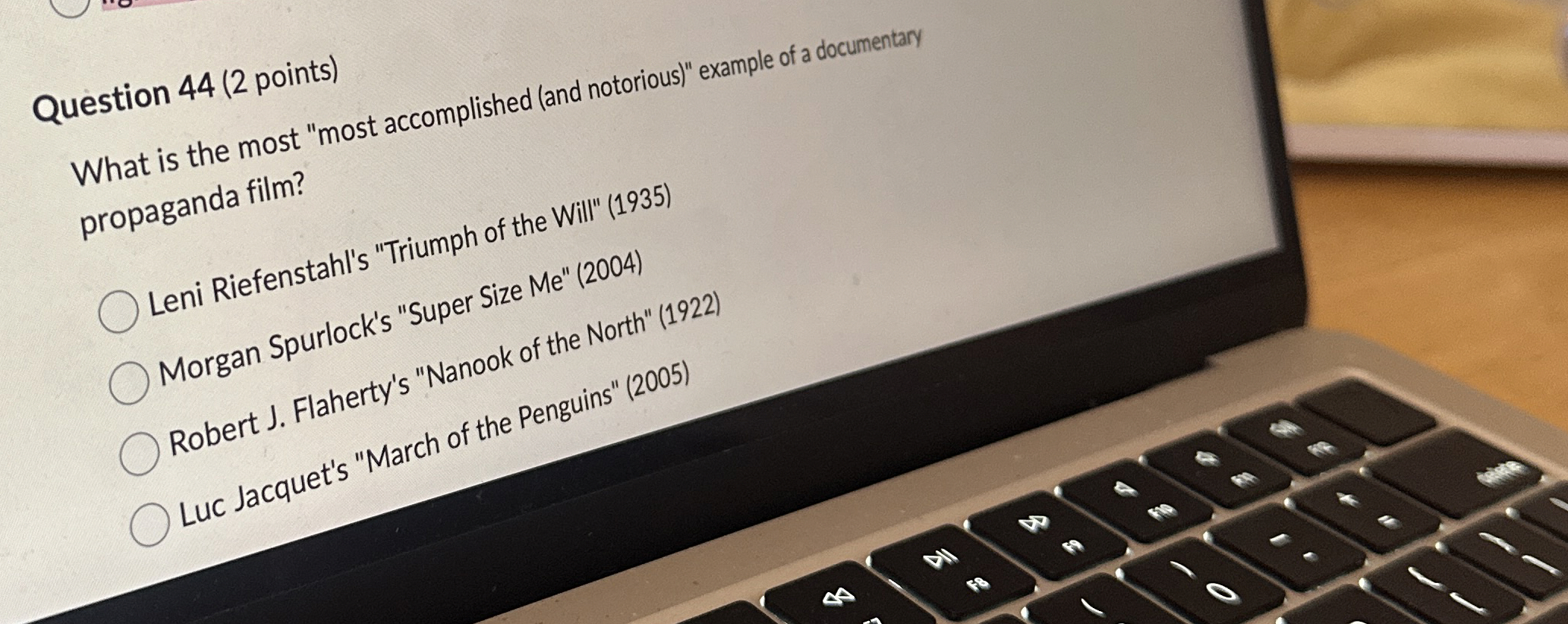  Question 44(2 points) What is the most "most accomplished (and notorious"